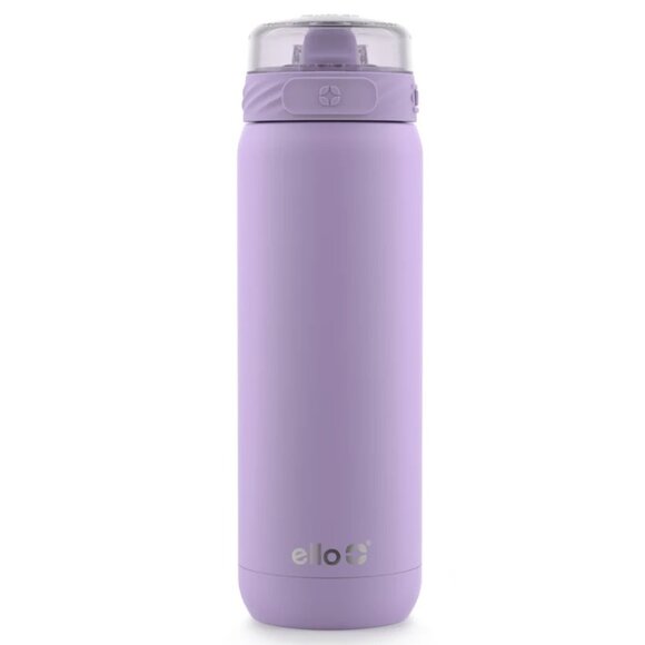 Ello Cooper Stainless Steel Water Bottle with Straw and Carry Handle, Lilac - Picture 1 of 11